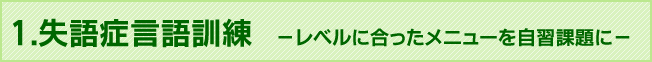1.失語症言語訓練